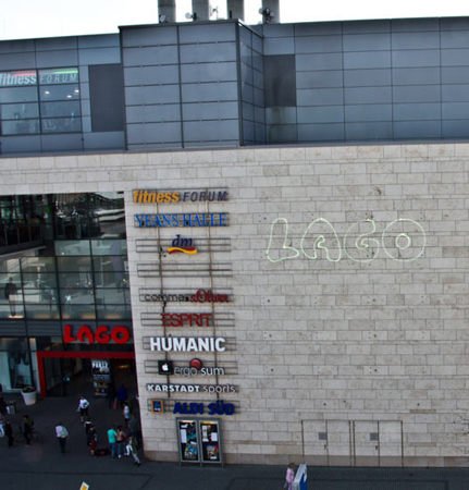 Logo Projection for LAGO Shopping Center, Constance  Germany